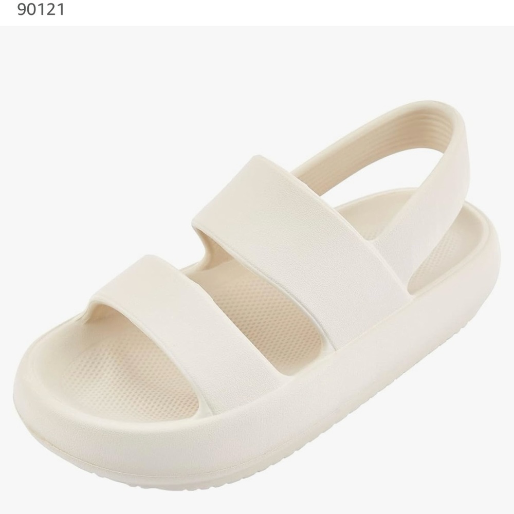 AUSLAND Cream White Beach Platform Sandals